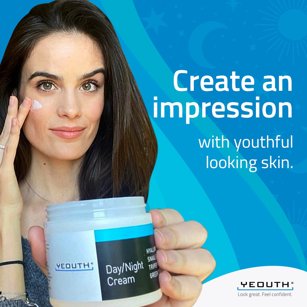 YEOUTH Night-time hydration scene – smooth, non-greasy finish.