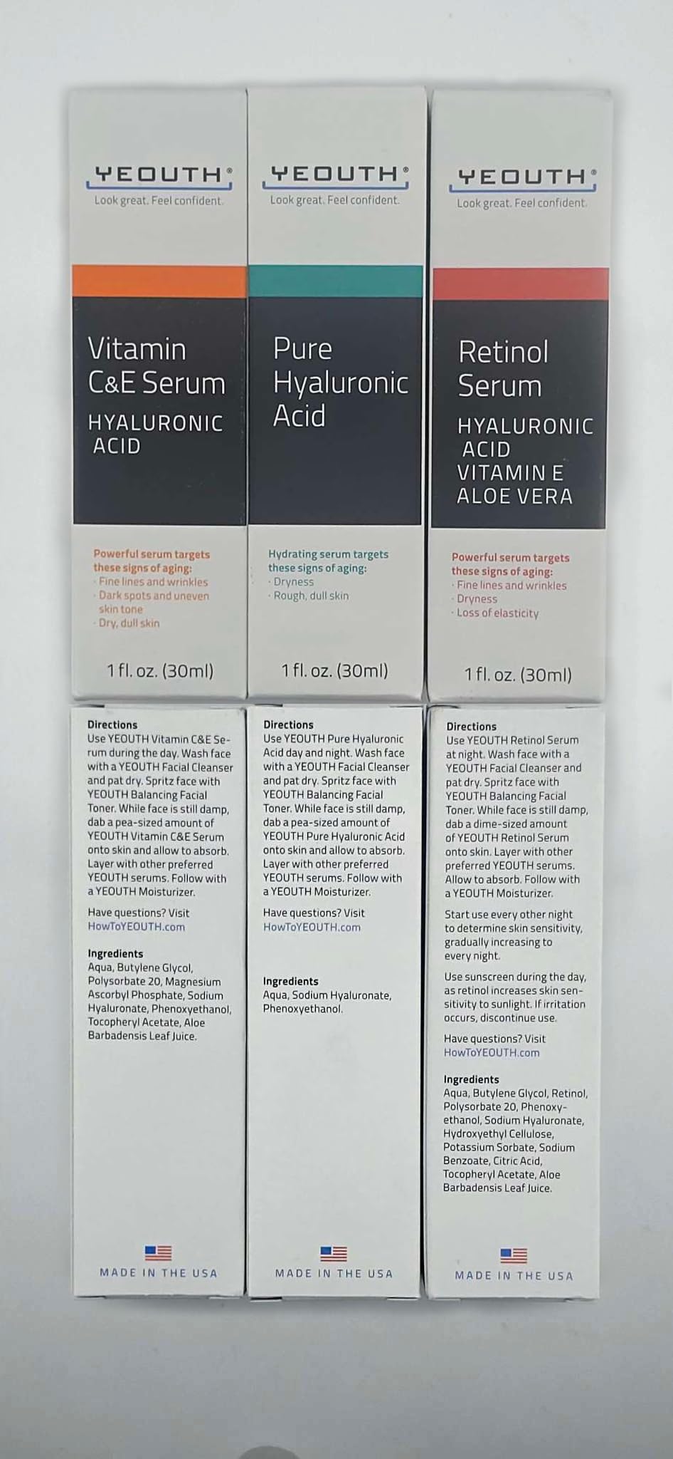 YEOUTH paraben-free label closeup on product bottle