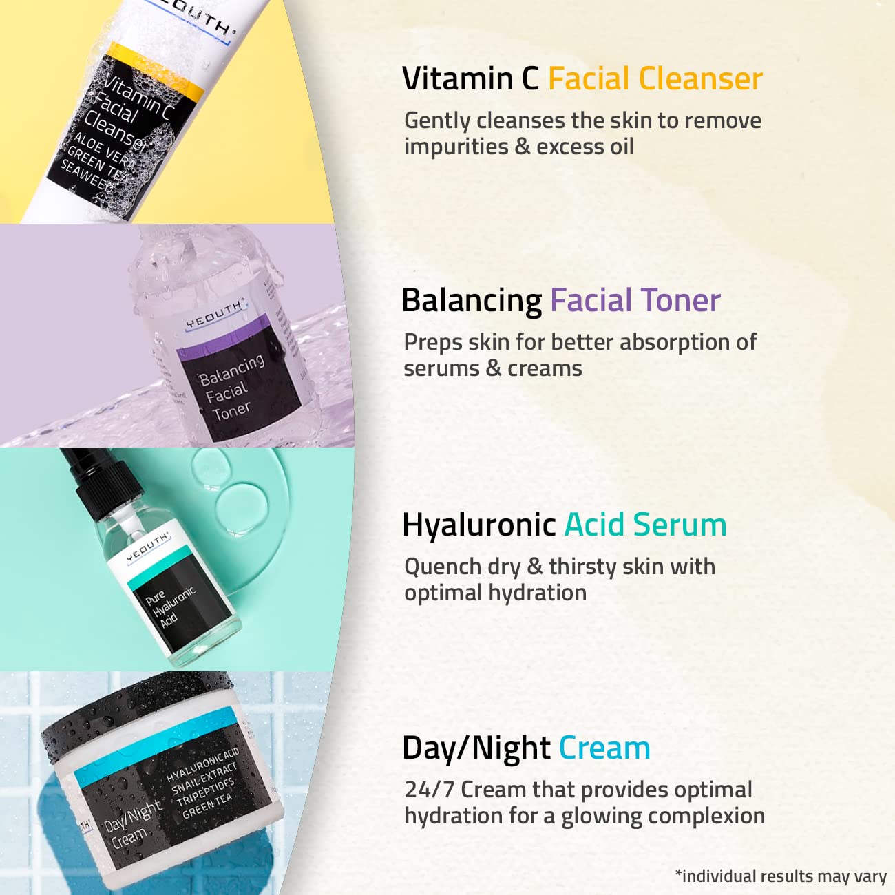 YEOUTH cleanser close-up with foamy lather suggesting gentle daily cleanse