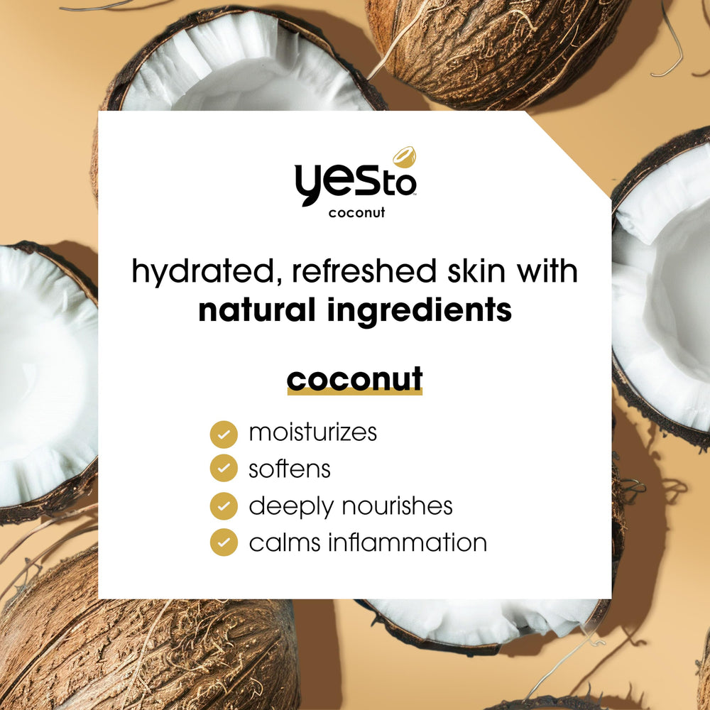 Open-pack of Yes To Coconut wipes showing compact, travel-friendly cleansing solution.