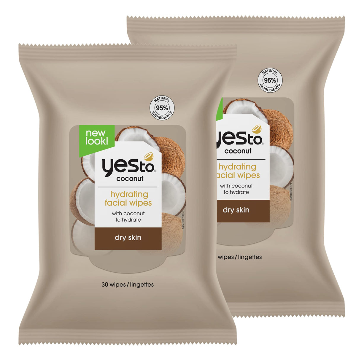 Yes To Coconut Cleansing Wipes 2 Pack for on-the-go makeup removal and cleansing.