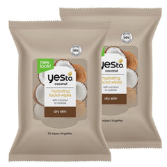 Yes To Coconut Cleansing Wipes 2 Pack for on-the-go makeup removal and cleansing.