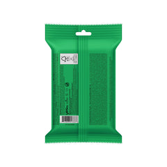 Yes To Cucumbers travel facial cleanser wipes in hand for purse-size skincare.