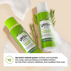 Yes To Tea Tree & Sage Conditioner rinse close-up – kukui seed oil adds softness and moisturization.