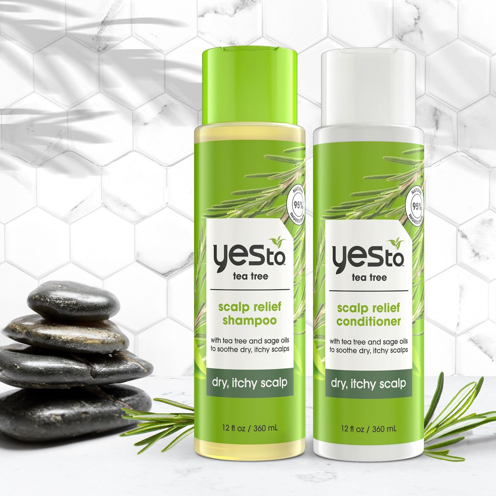 Yes To Tea Tree & Sage Tea Tree Oil ingredients – natural blend for balanced scalp comfort.