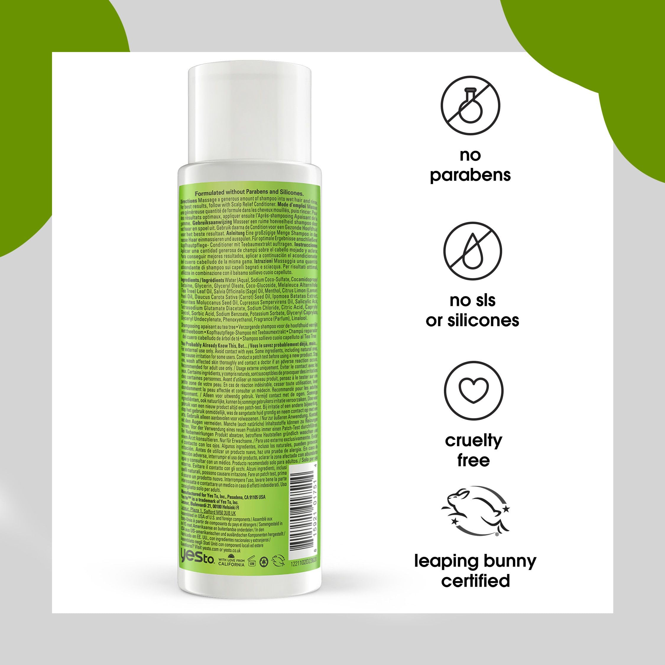 Yes To Tea Tree Scalp Relief Conditioner application demonstrates even distribution.