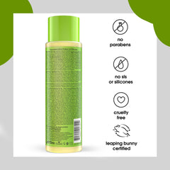 Yes To Tea Tree Scalp Relief Shampoo label closeup highlights natural formula
