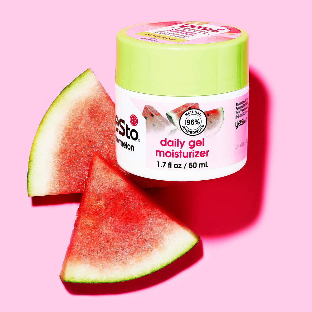 Yes To Watermelon Daily Gel Moisturizer applying on skin during morning routine for lasting hydration.