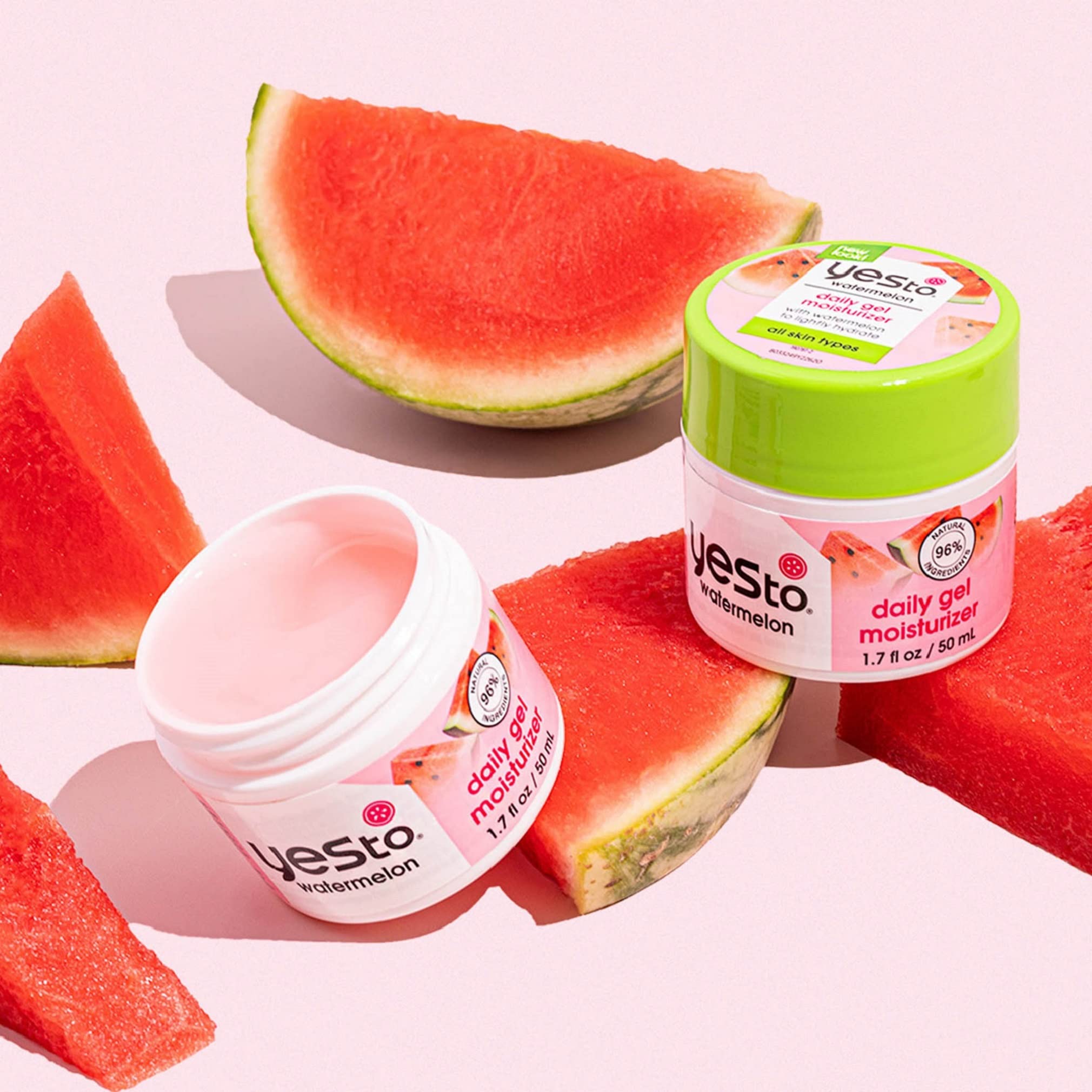 Yes To Watermelon Daily Gel Moisturizer packaging 1.7oz shows travel-friendly hydration.