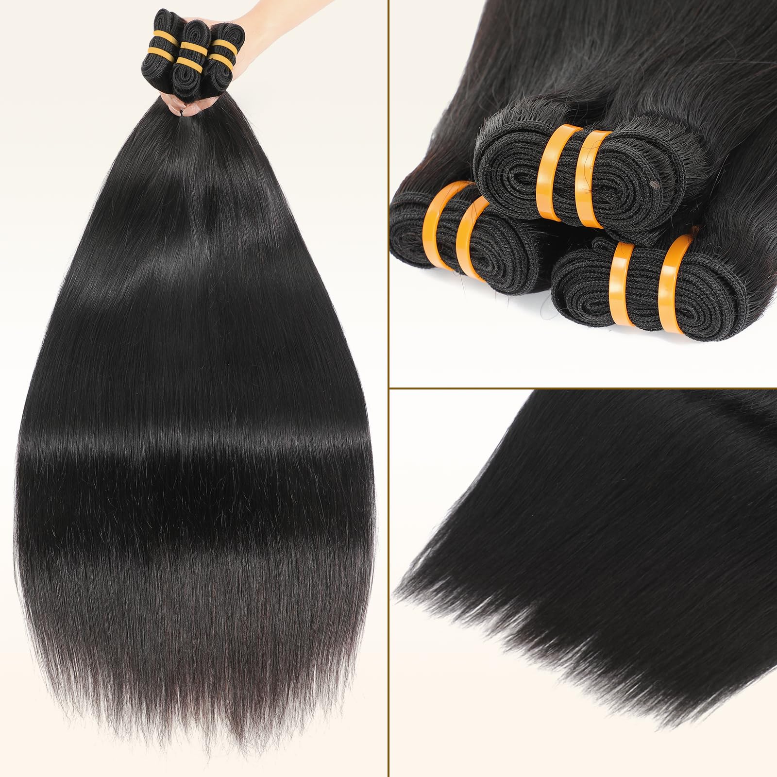YesBase 16A raw straight bundles 22-inch front view supports versatile styling and long-lasting texture.