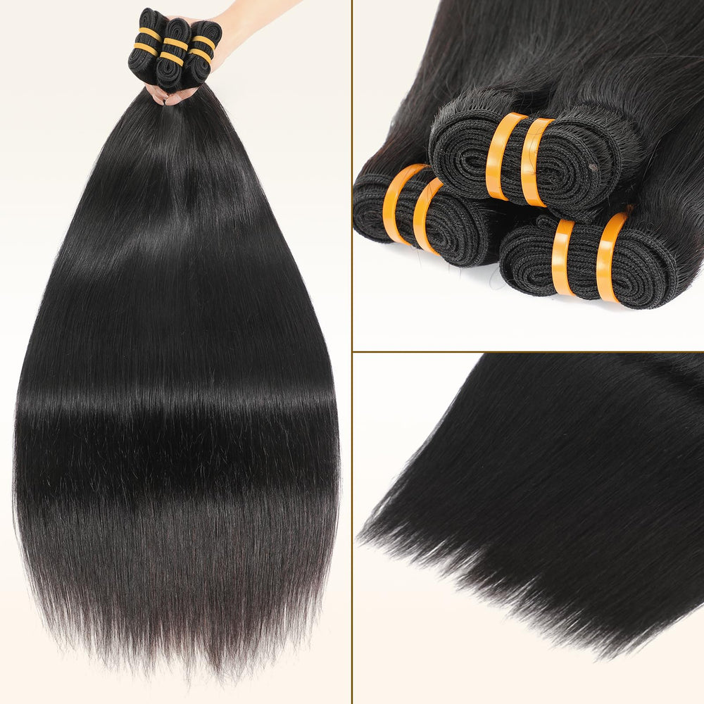 YesBase 16A raw straight bundles 22-inch front view supports versatile styling and long-lasting texture.
