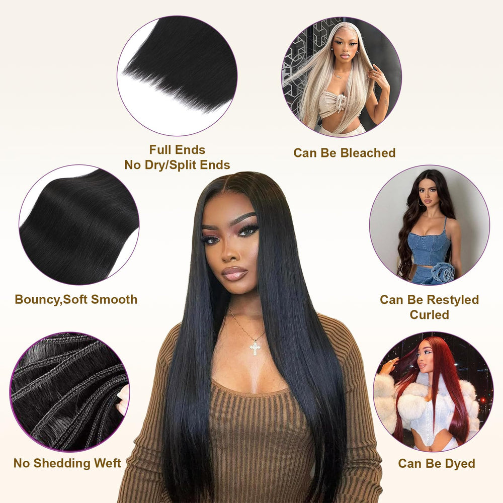 YesBase 16A raw straight bundles care card image for easy maintenance and long lifespan.