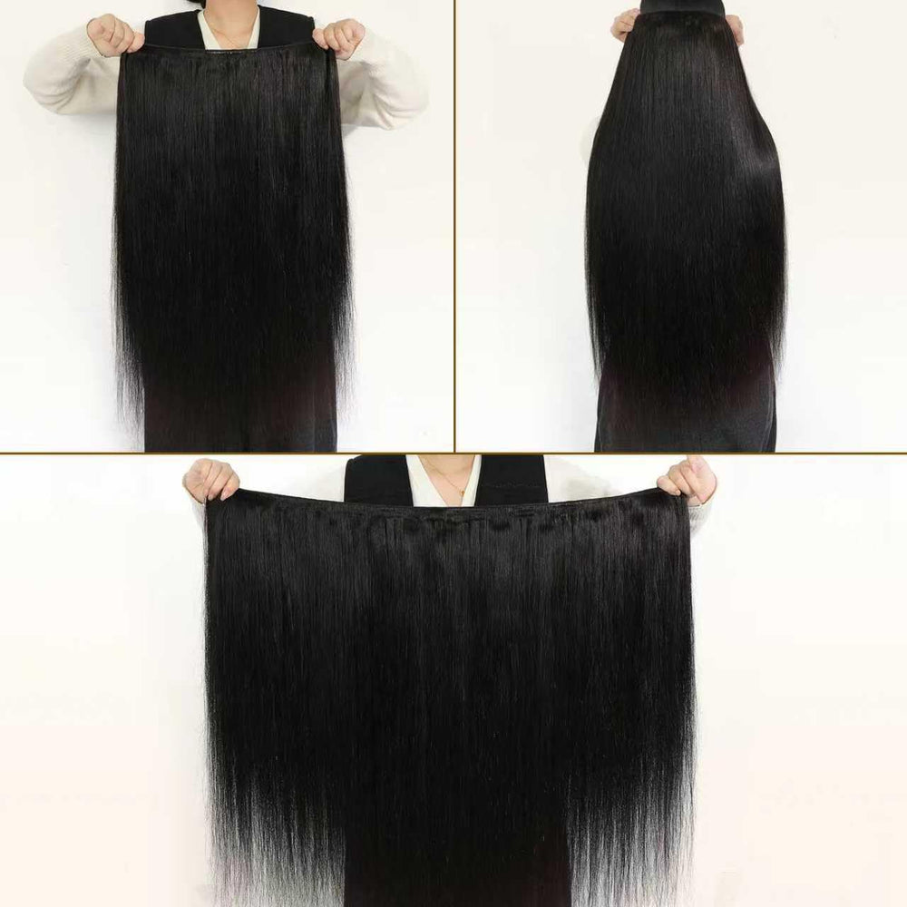 YesBase 16A raw straight bundles weft closeup highlights machine double weft durability and density.