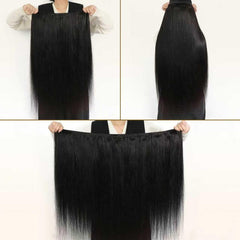 YesBase 16A raw straight bundles weft closeup highlights machine double weft durability and density.