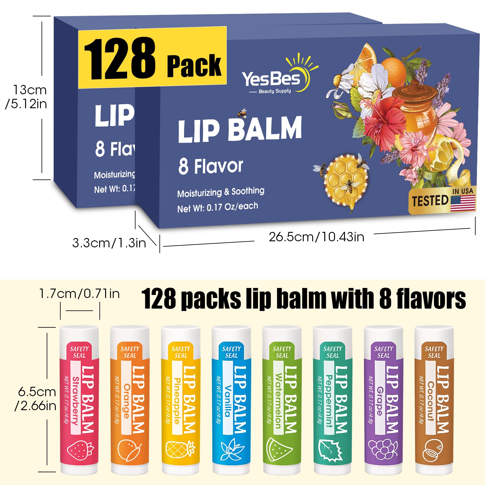 YesBes lip balm strawberry provides fruity flavor and lasting hydration for step-by-step care.