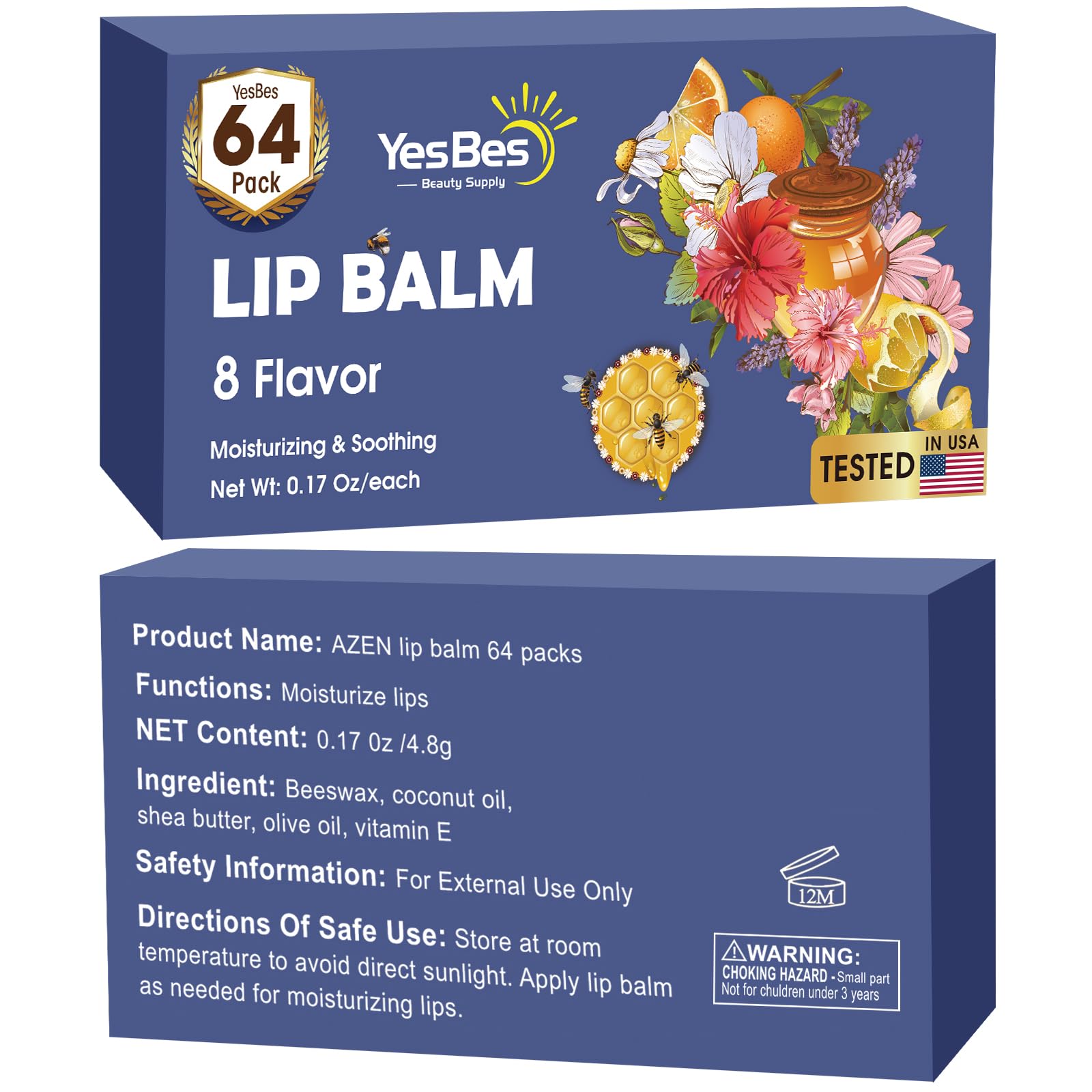 YesBes lip balm 64-pack gift-ready case ideal for gifting