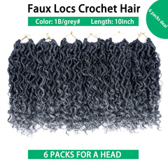 Yesego goddess locs crochet hair ombre grey waves highlight boho style.