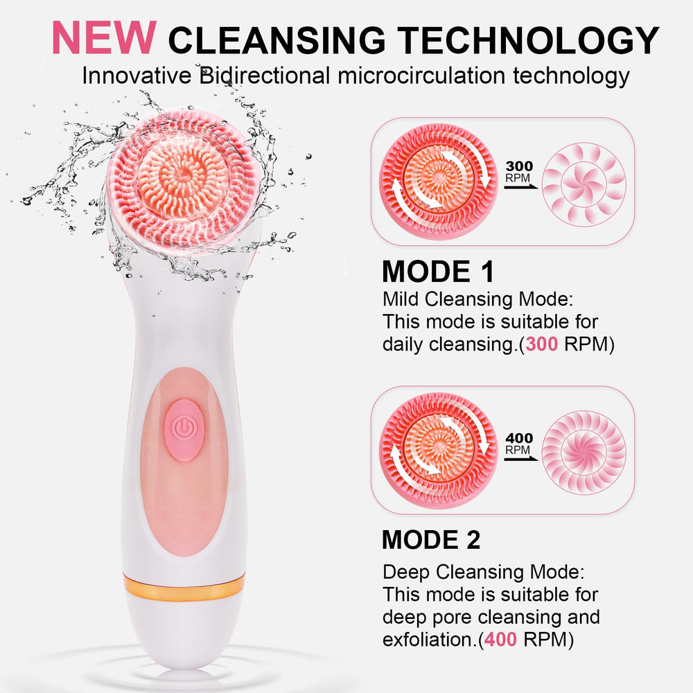 Yevsinbay 2-speed modes close-up shows gentle cleanse and deeper clean options
