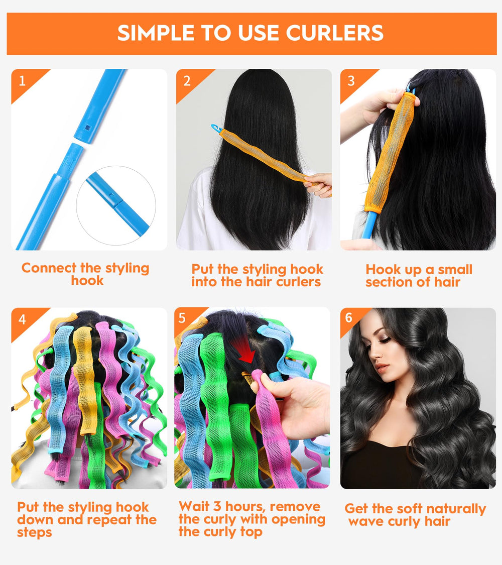 YEVYO heatless-waves-curler-durable-sturdy-clips close-up emphasizes reliable hooks for consistent curls.