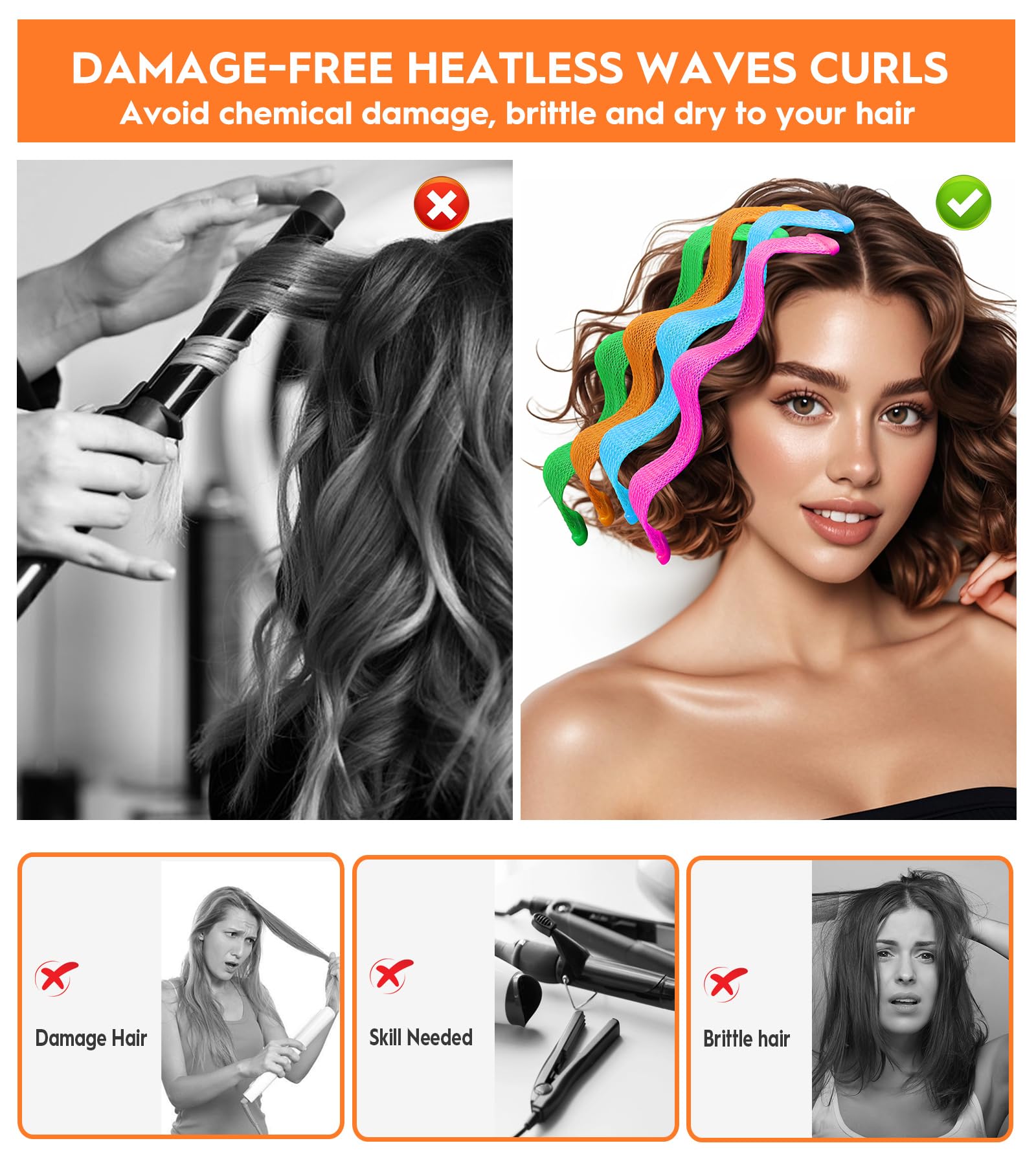 YEVYO heatless-waves-curler-styling-hooks-2-set provides easy sectioning for fast curls.