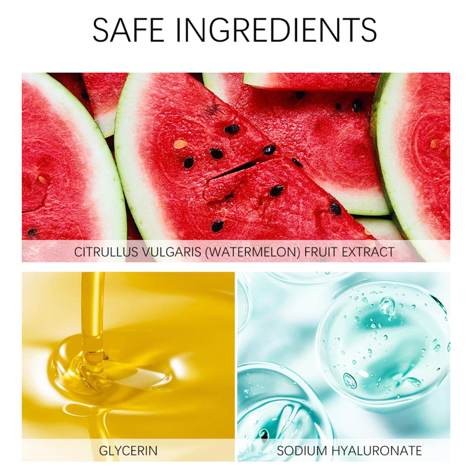 Yeweian Watermelon Niacinamide Serum ingredients with hyaluronic acid benefits.