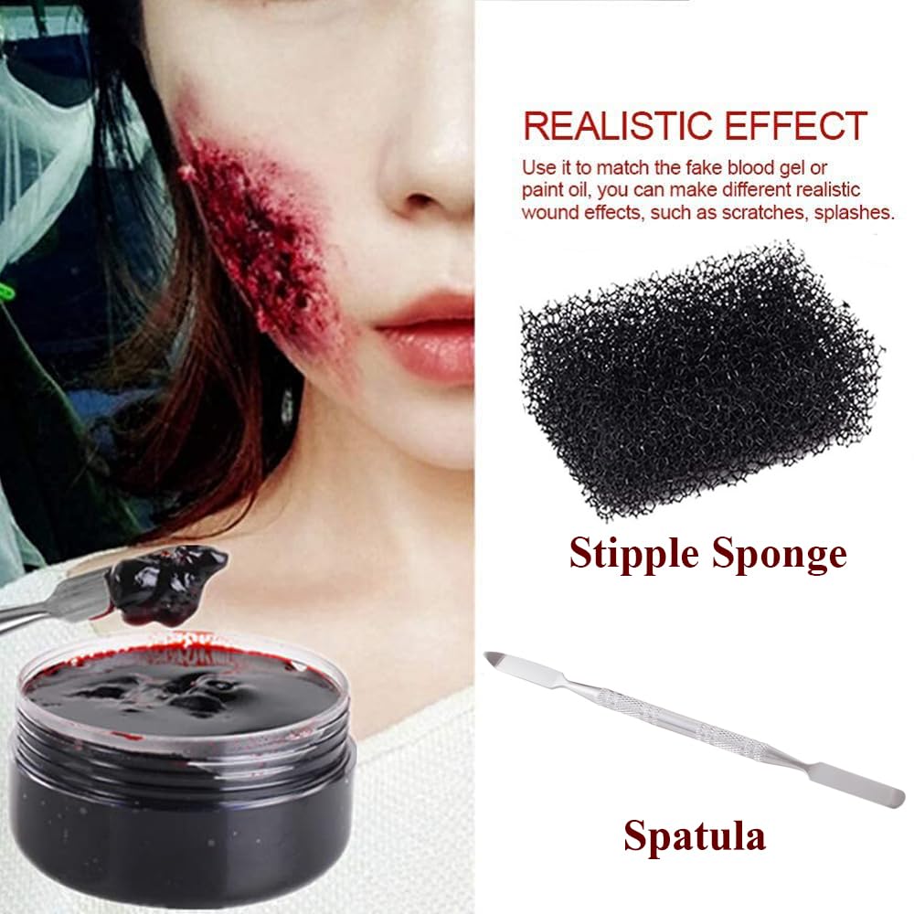 Yeweian stipple sponge blends edges for natural wound camouflage
