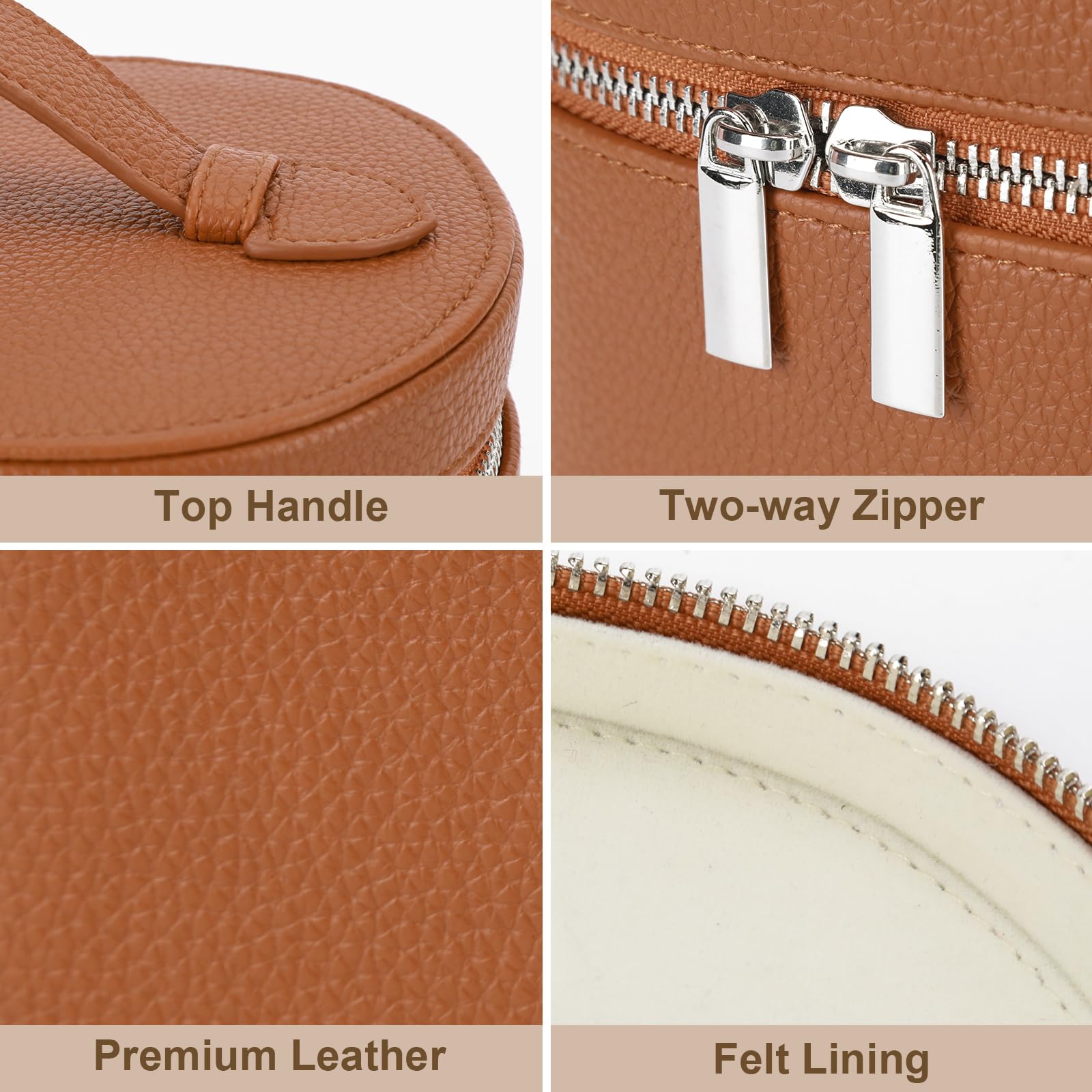 YFGBCX makeup bag PU leather texture is easy to clean and maintain.