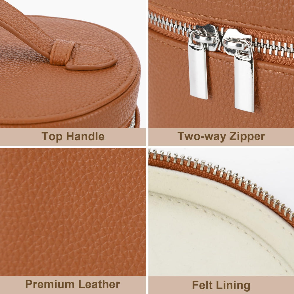 YFGBCX makeup bag PU leather texture is easy to clean and maintain.