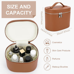 YFGBCX makeup bag removable divider demonstrates adjustable interior for cosmetics.