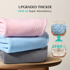 YFONG hair towel wrap on head pink demonstrates secure fit after shower
