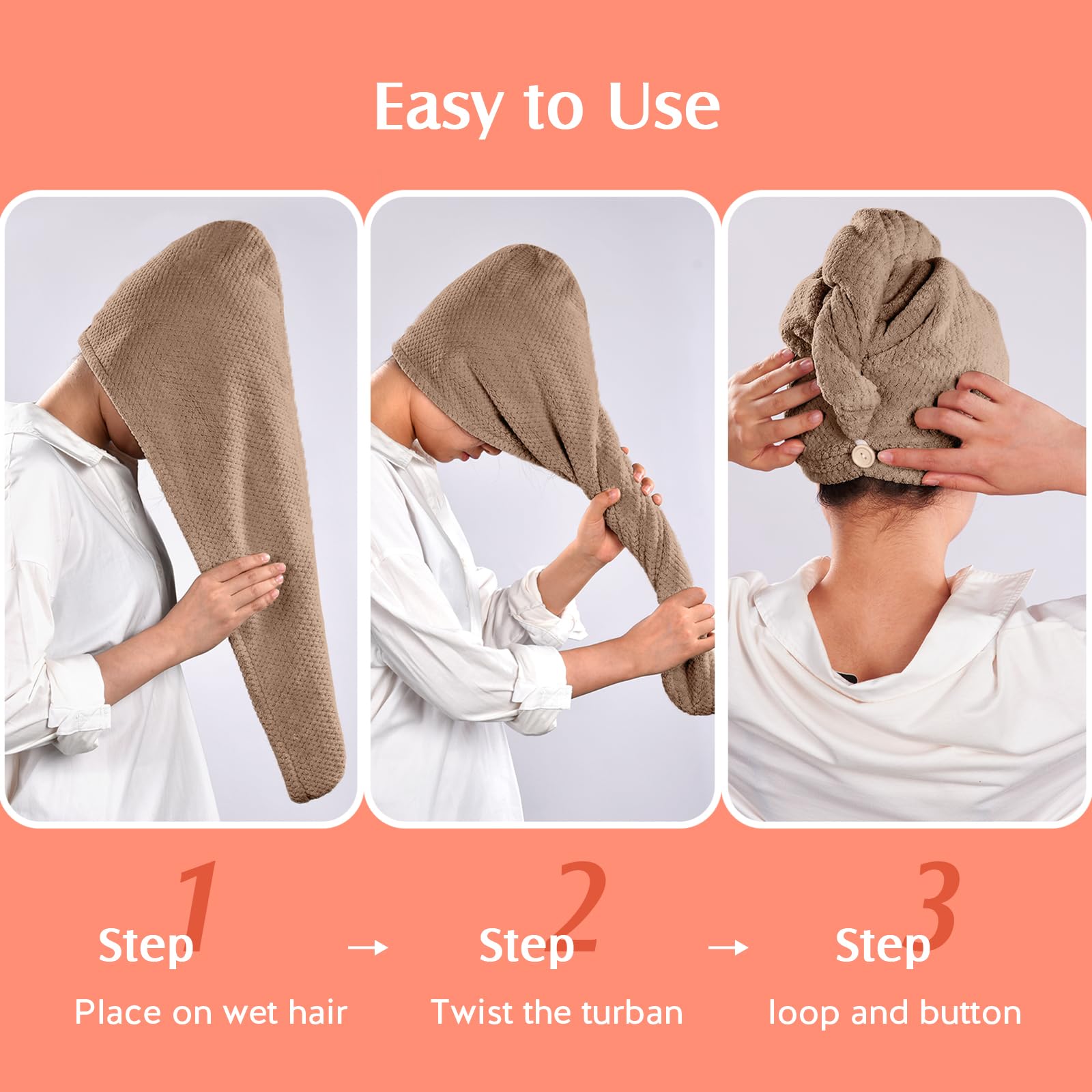 YFONG travel-friendly hair towel wrap ready for travel and hotels