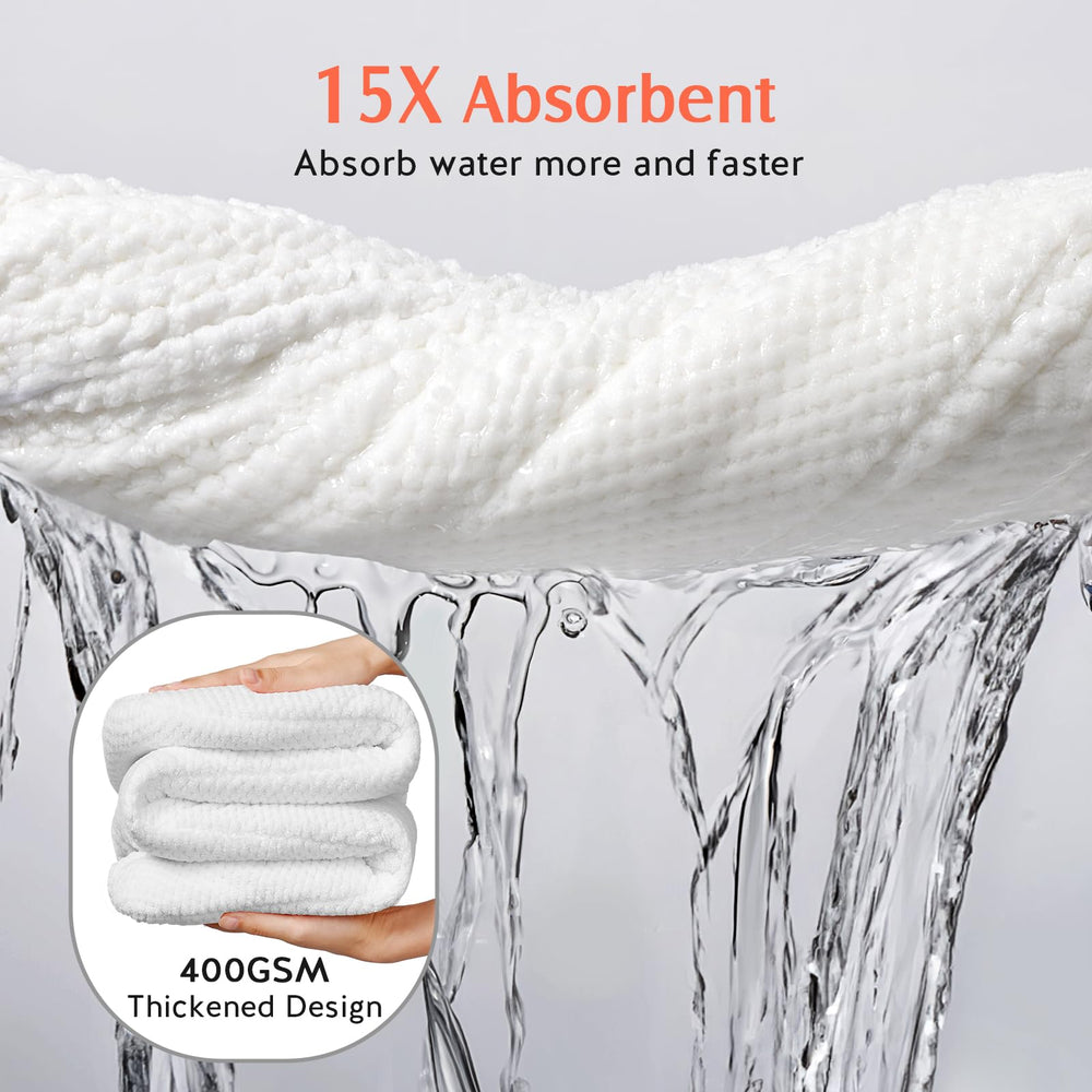 YFONG hair towel wrap with button close-up shows secure fit during routine