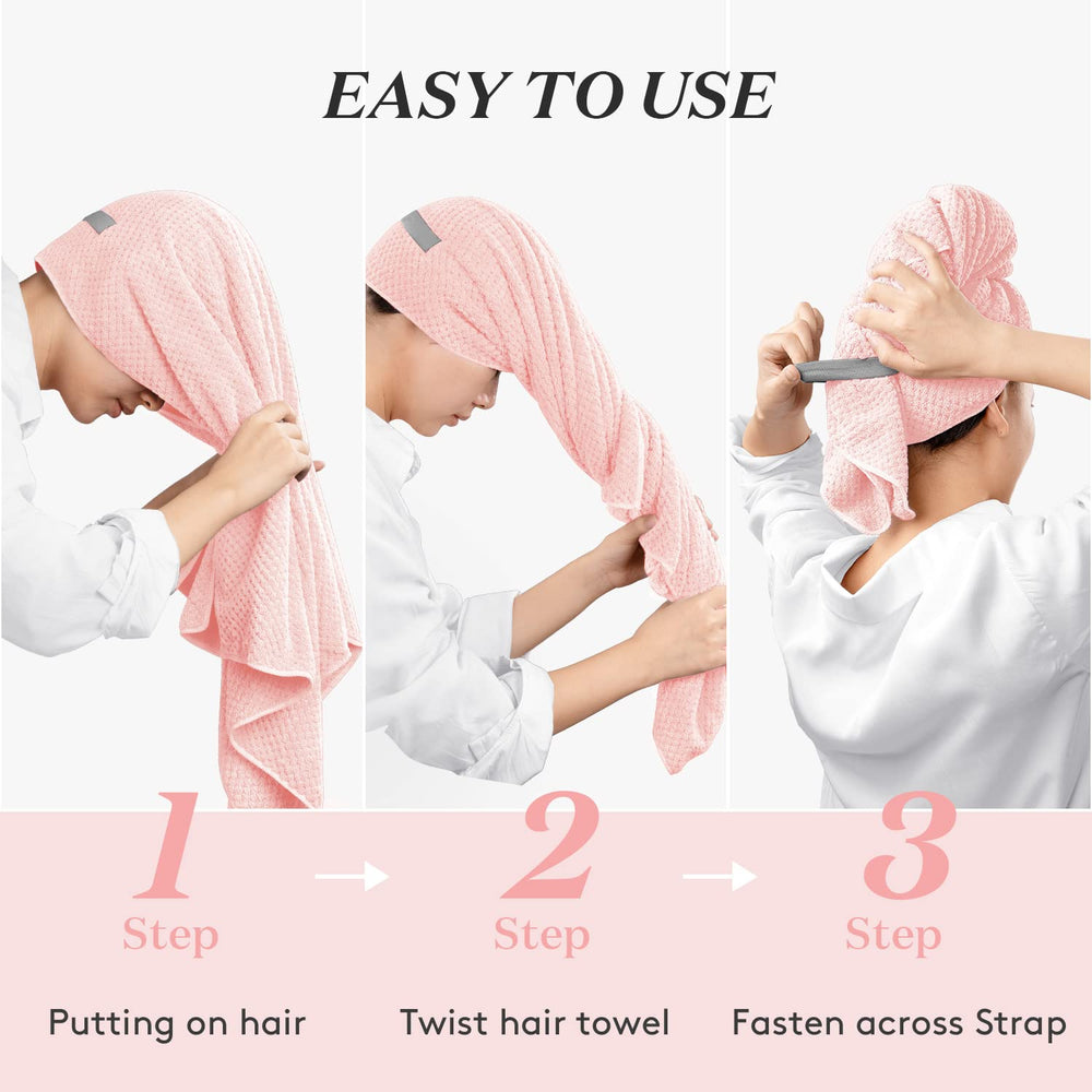 YFONG large hair towel wrap soft lightweight fabric feels gentle on hair.