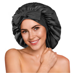 YFONG silk bonnet close-up shows 22 momme silk texture for smooth hair