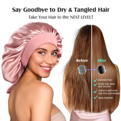 YFONG silk bonnet pink double-layer texture promises durable, cooling comfort