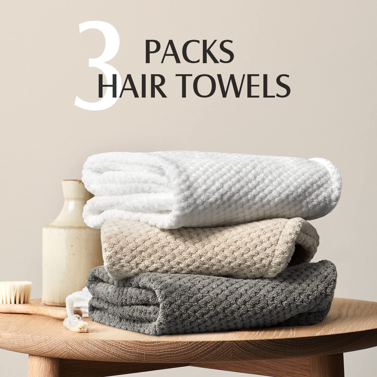 YFONG three-pack chic colors in grey white camel for family use or gifting