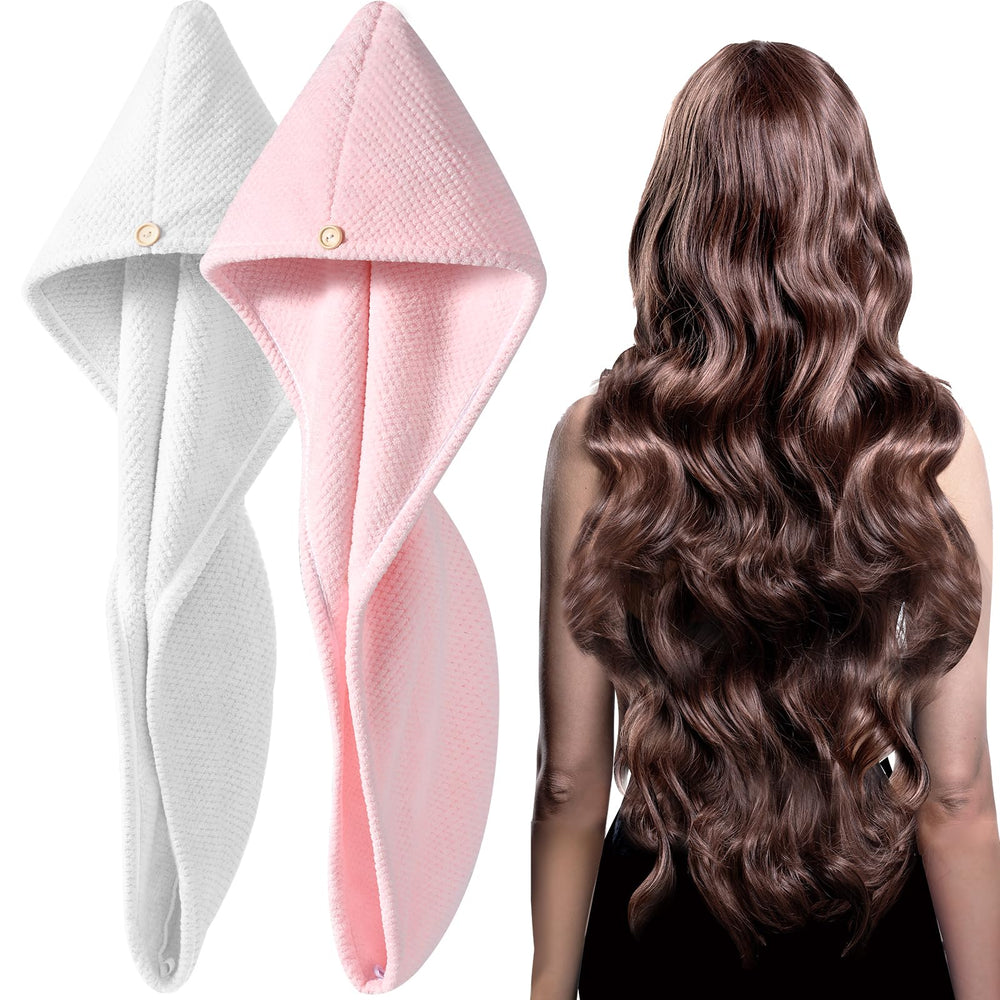 YFONG microfiber hair towel wrap closeup shows ultra-absorbent fabric for quick drying