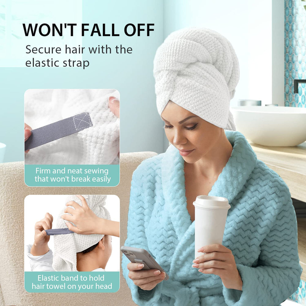 YFONG X-Large Hair Towel Wrap ideal for curly hair with frictionless drying.