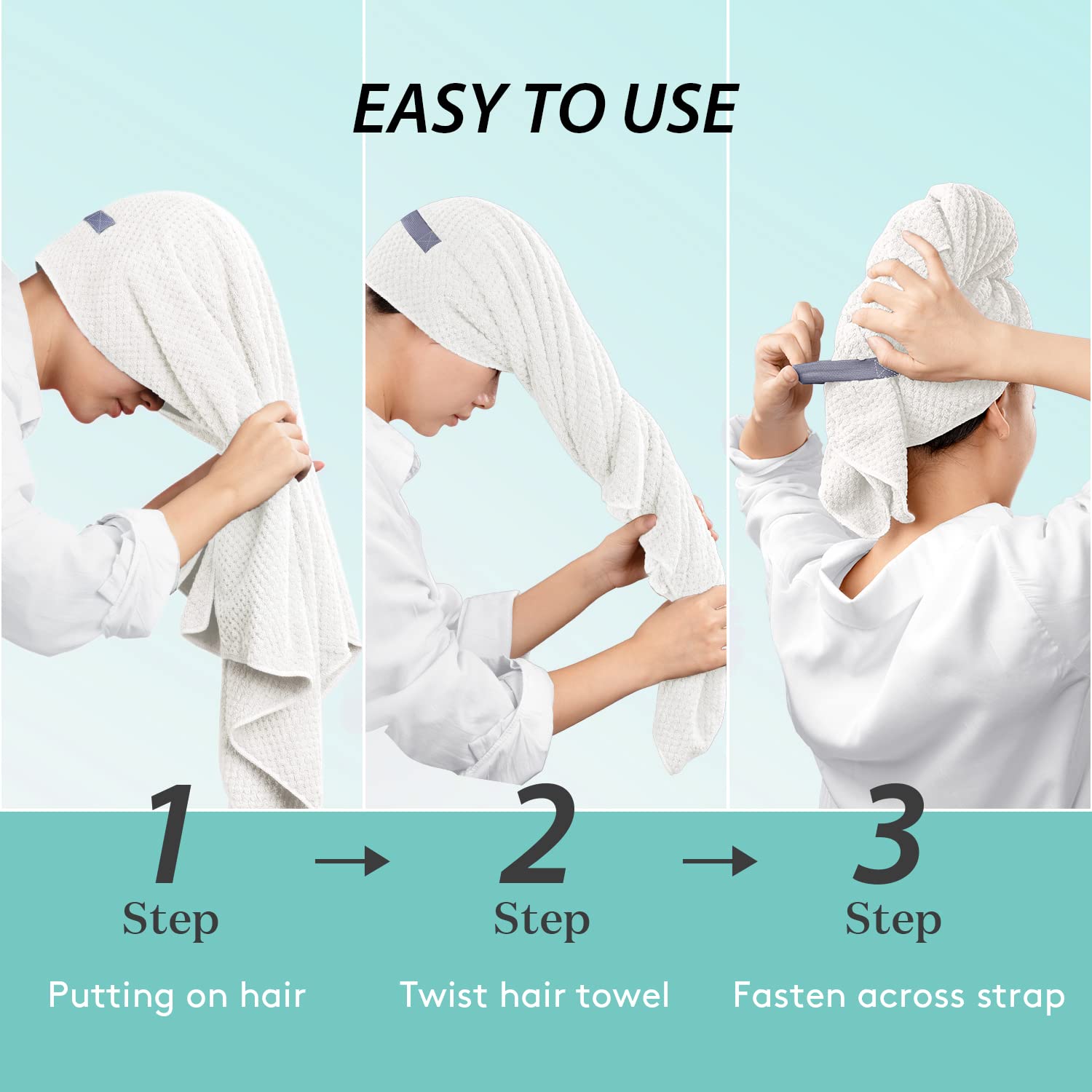 YFONG X-Large Hair Towel Wrap durable through many washes without shrinking.