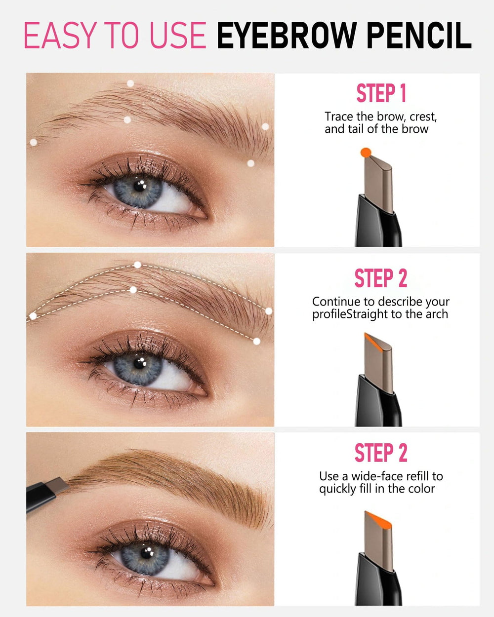 YFulfill light brown eyebrow swatches show true color match.