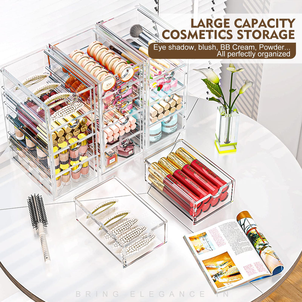 YFXCVSL dustproof clear storage drawers protect cosmetics from dust and moisture