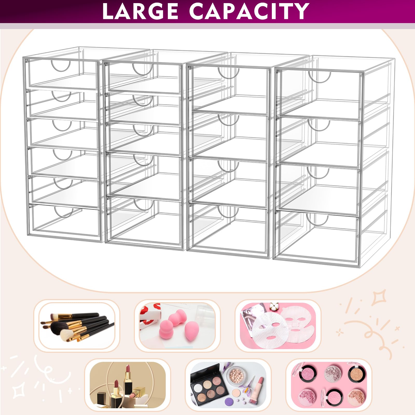 YFXCVSL multi-purpose organizer holds makeup, jewelry, and small accessories neatly