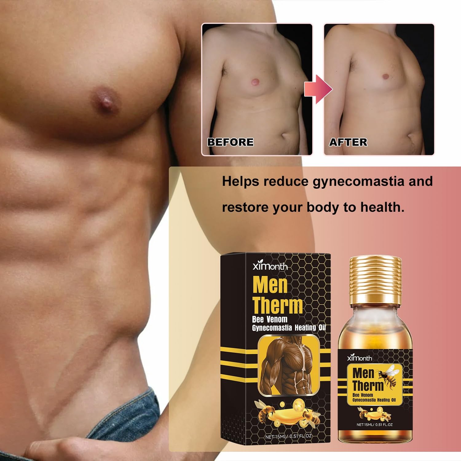 YG LianKai Men Therm Bee Venom bottle group showcasing triple-pack for regular use.