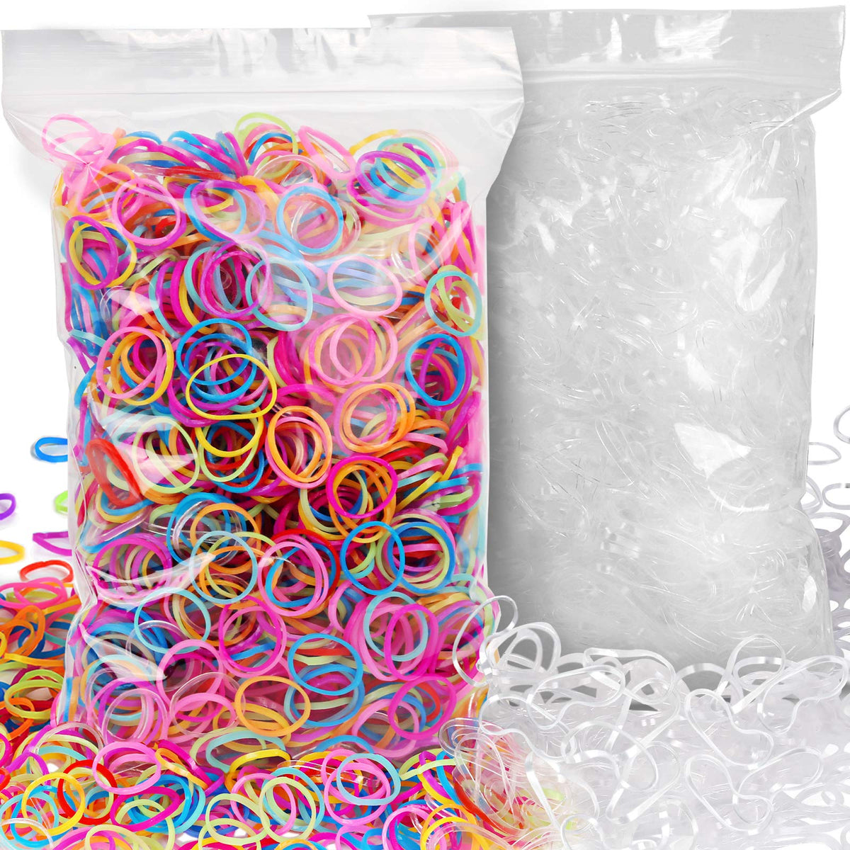 YGDZ 4000pcs elastic hair bands pack shows mixed candy colors for versatile styling options.