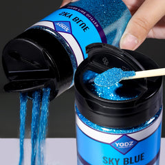YGDZ Blue Glitter resin craft use highlights vivid blue for bold accents.