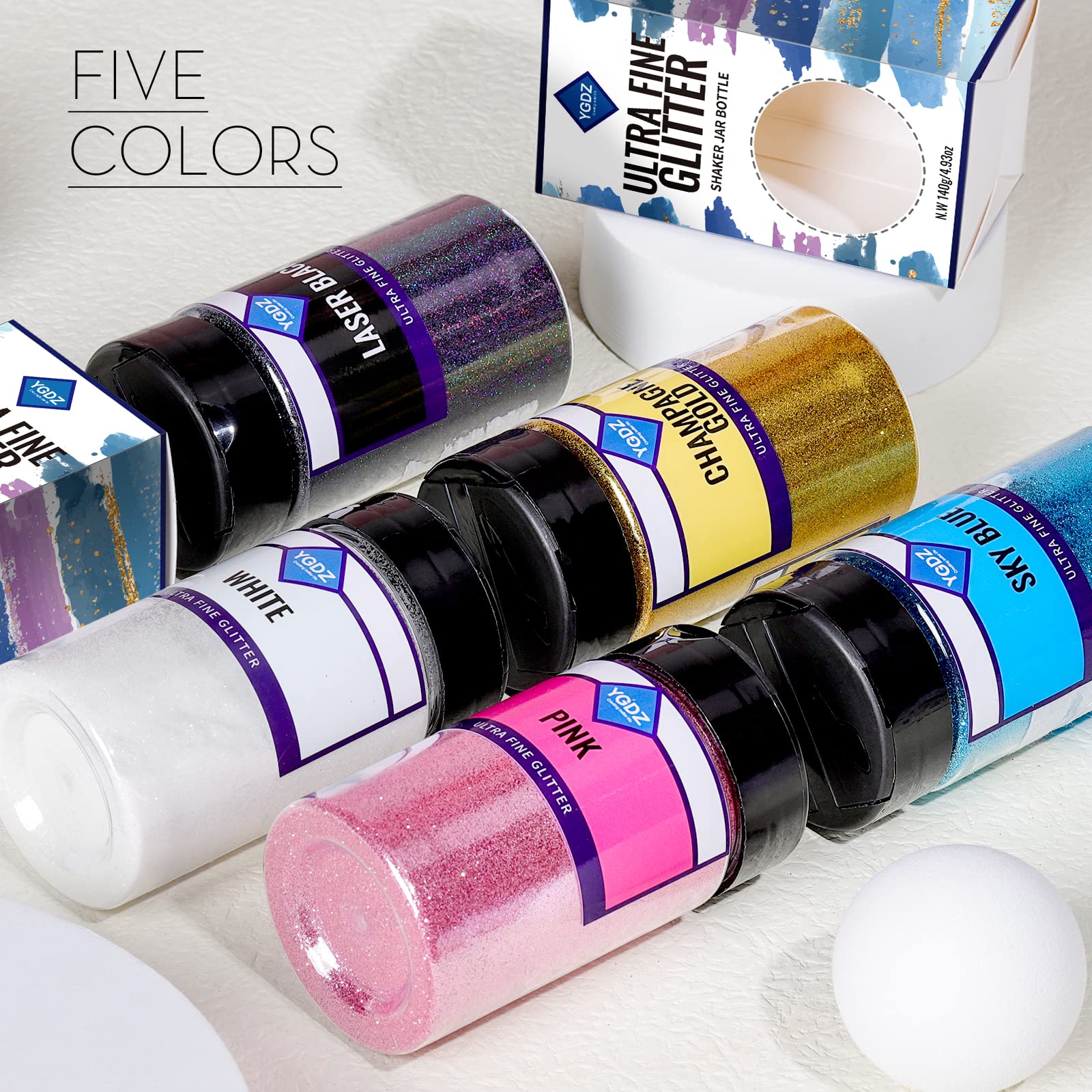 YGDZ Blue Glitter tumbler application creates shimmering drinkware accents.