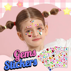 YGDZ face gems closeup sparkling rhinestones for expressive makeup.