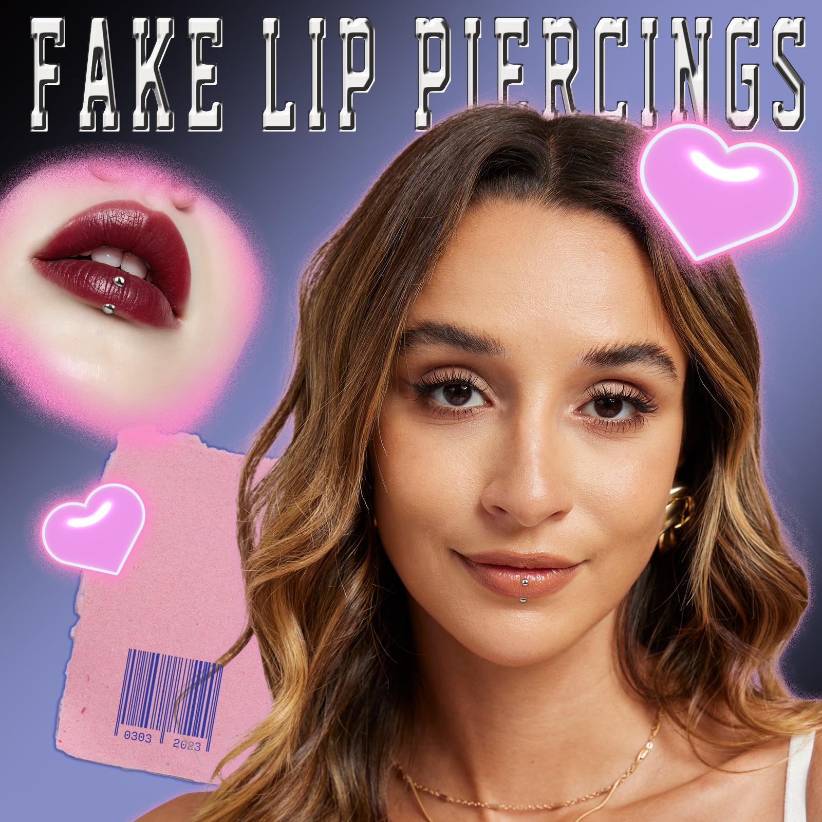 YGDZ Face Gems silver nose stud ready for a temporary piercing effect