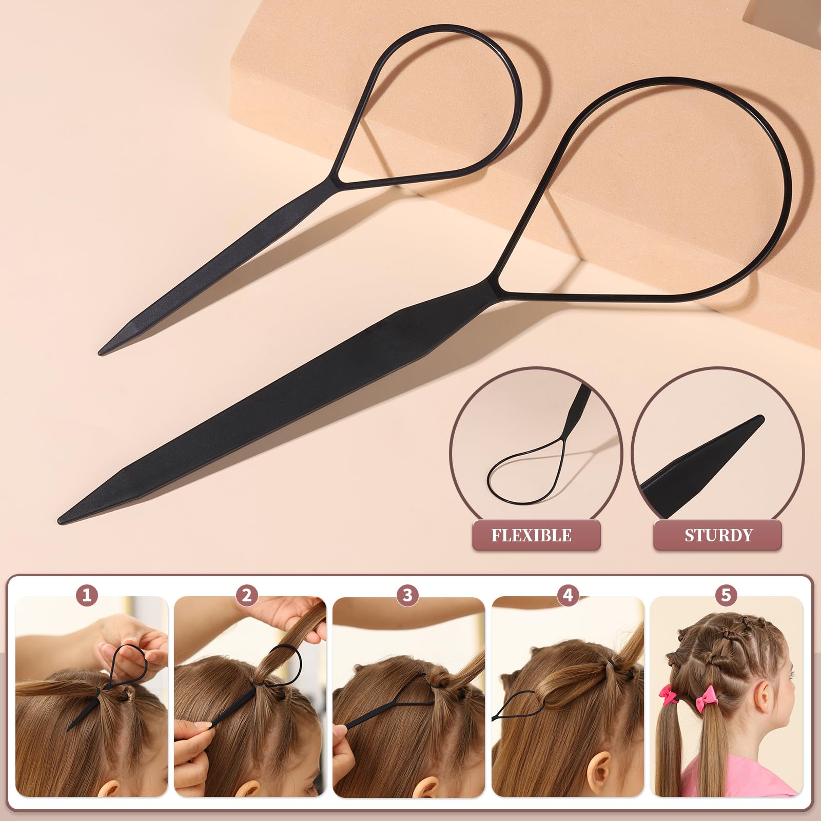 YGDZ two piece hair loop tools speed up updos.