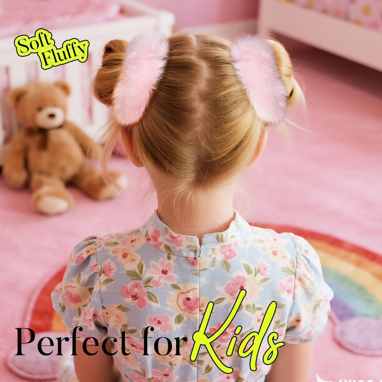 YGDZ light pink fuzzy scrunchies ideal for Halloween outfits and events.